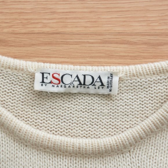Vintage 80s Escada by Margaretha Ley Women's Wool Mohair Sweater, Size L - Picture 5 of 11
